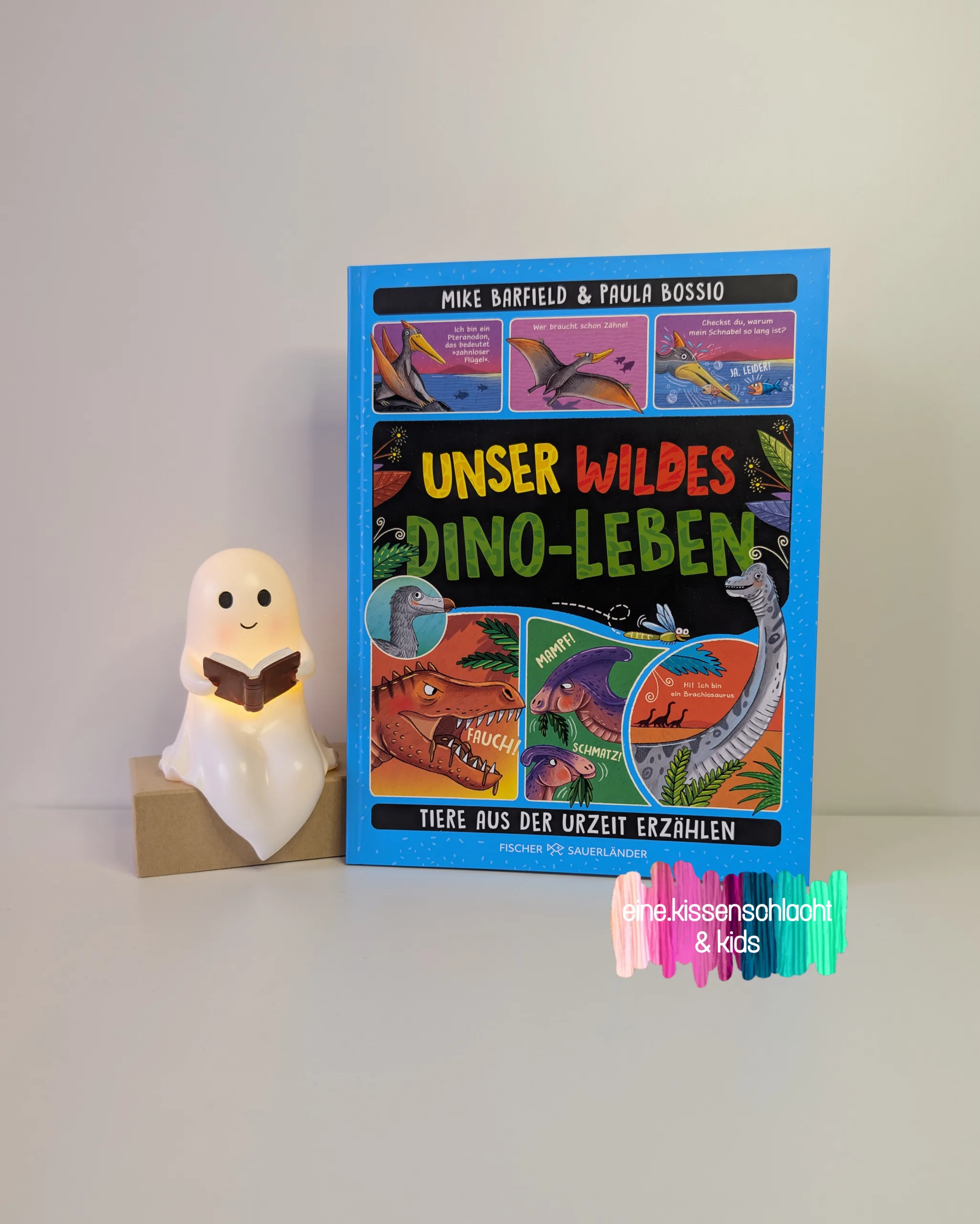 Mehr über den Artikel erfahren Unser wildes Dino-Leben – Tiere aus der Urzeit erzählen (Mike Barfield, Paula Bossio)